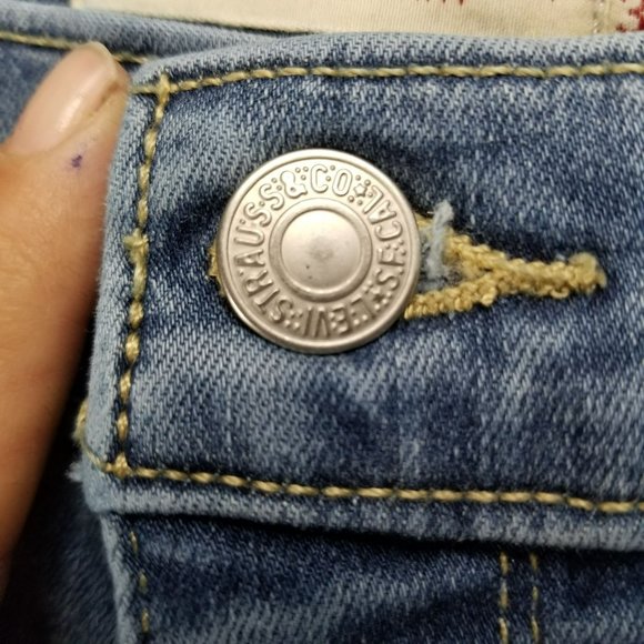 Levis Jeans Womens 32 720 Medium Wash Stretch High Rise Distressed Super Skinny - Picture 5 of 16